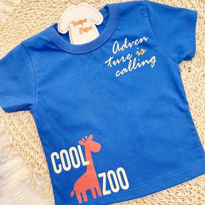 Conj. Camiseta Cool Zoo e Bermuda - Azul e Areia